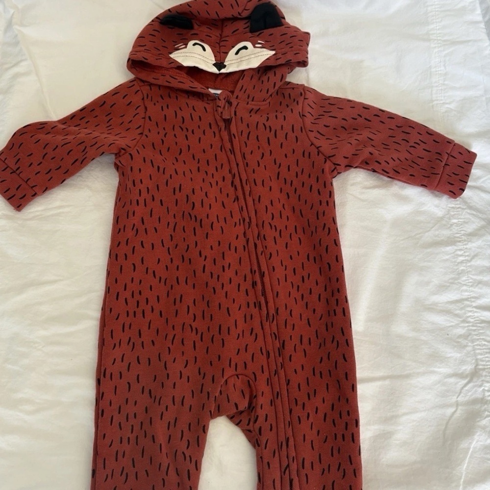 2pc 3-6 months - Cute Jacket and Cozy Rust One Piece -Fox - Picture 3 of 6